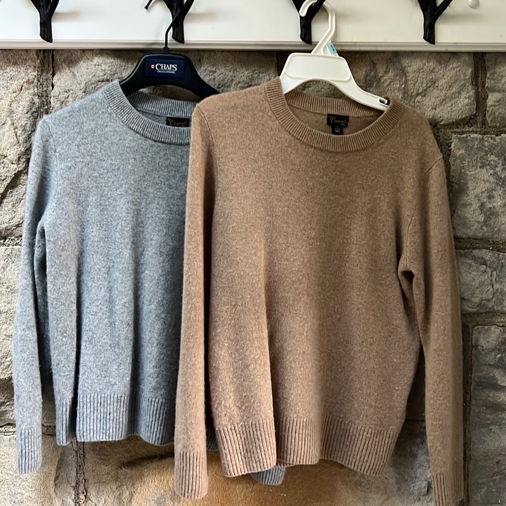 Two j crew 100% cashmere sweaters for boys size 10/12